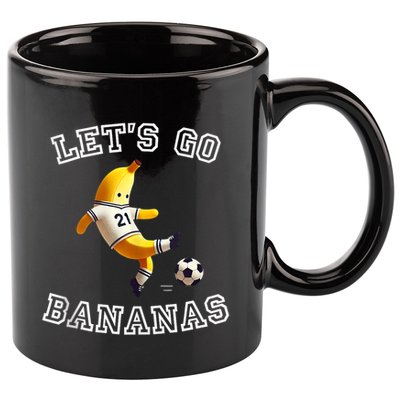 LetS Go Bananas Soccer Player With Funny Football Banana 11oz C Handle Ceramic Mug