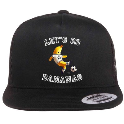 LetS Go Bananas Soccer Player With Funny Football Banana Flatbill Hat