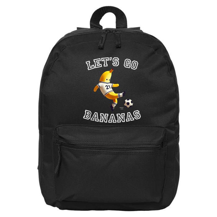 LetS Go Bananas Soccer Player With Funny Football Banana 16 in Basic Backpack