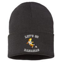 LetS Go Bananas Soccer Player With Funny Football Banana Sustainable Knit Beanie