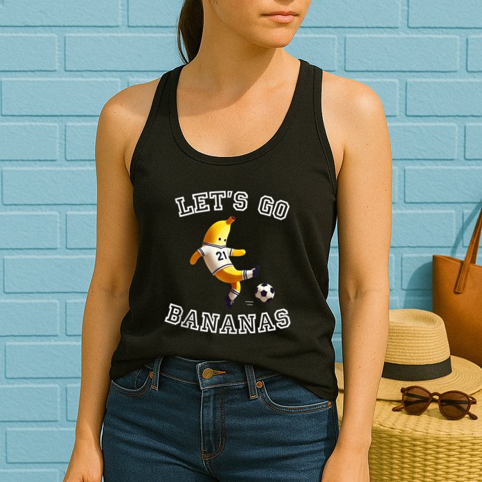 LetS Go Bananas Soccer Player With Funny Football Banana Womens Tank Top