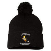 LetS Go Bananas Soccer Player With Funny Football Banana Pom Pom 12in Knit Beanie