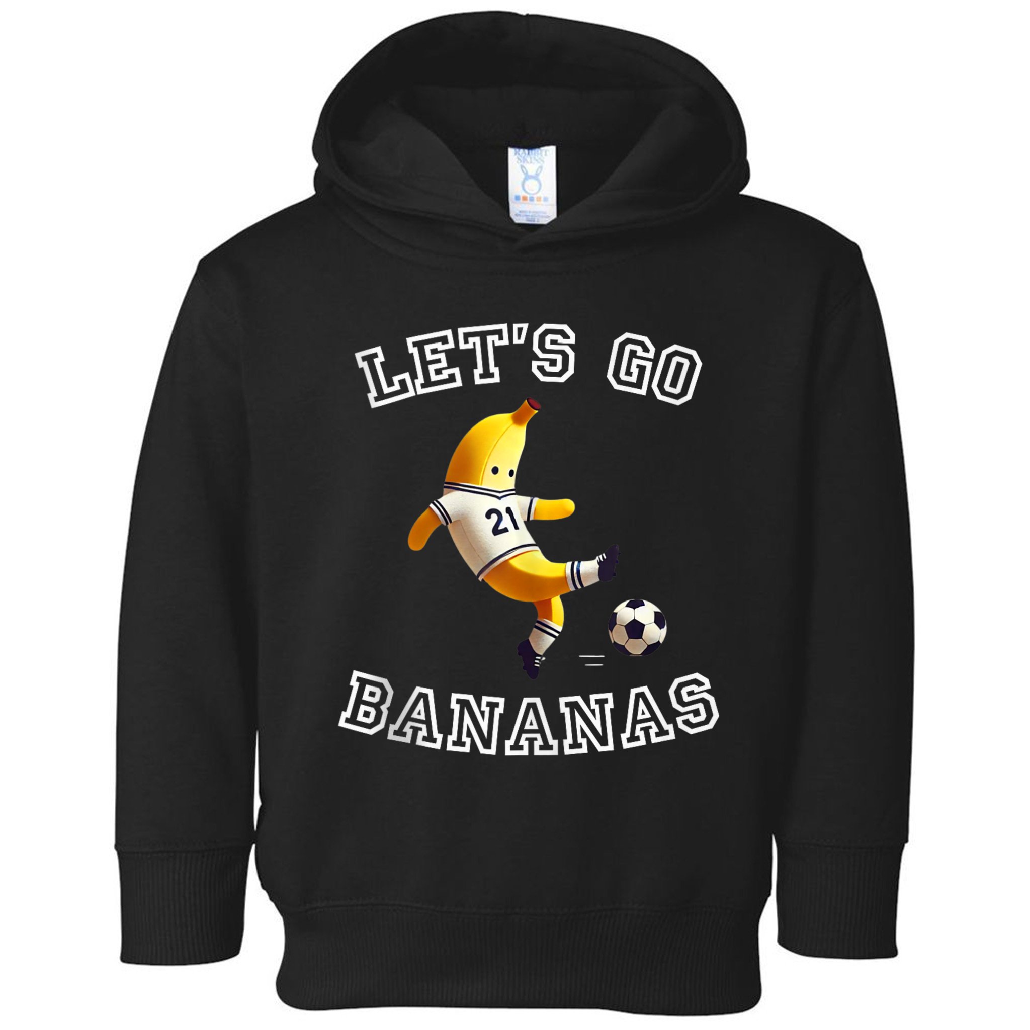 LetS Go Bananas Soccer Player With Funny Football Banana Toddler Hoodie