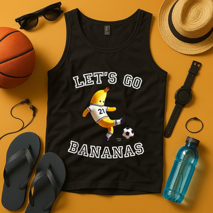 LetS Go Bananas Soccer Player With Funny Football Banana Tank Top