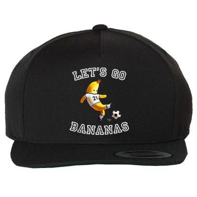 LetS Go Bananas Soccer Player With Funny Football Banana Wool Snapback Cap
