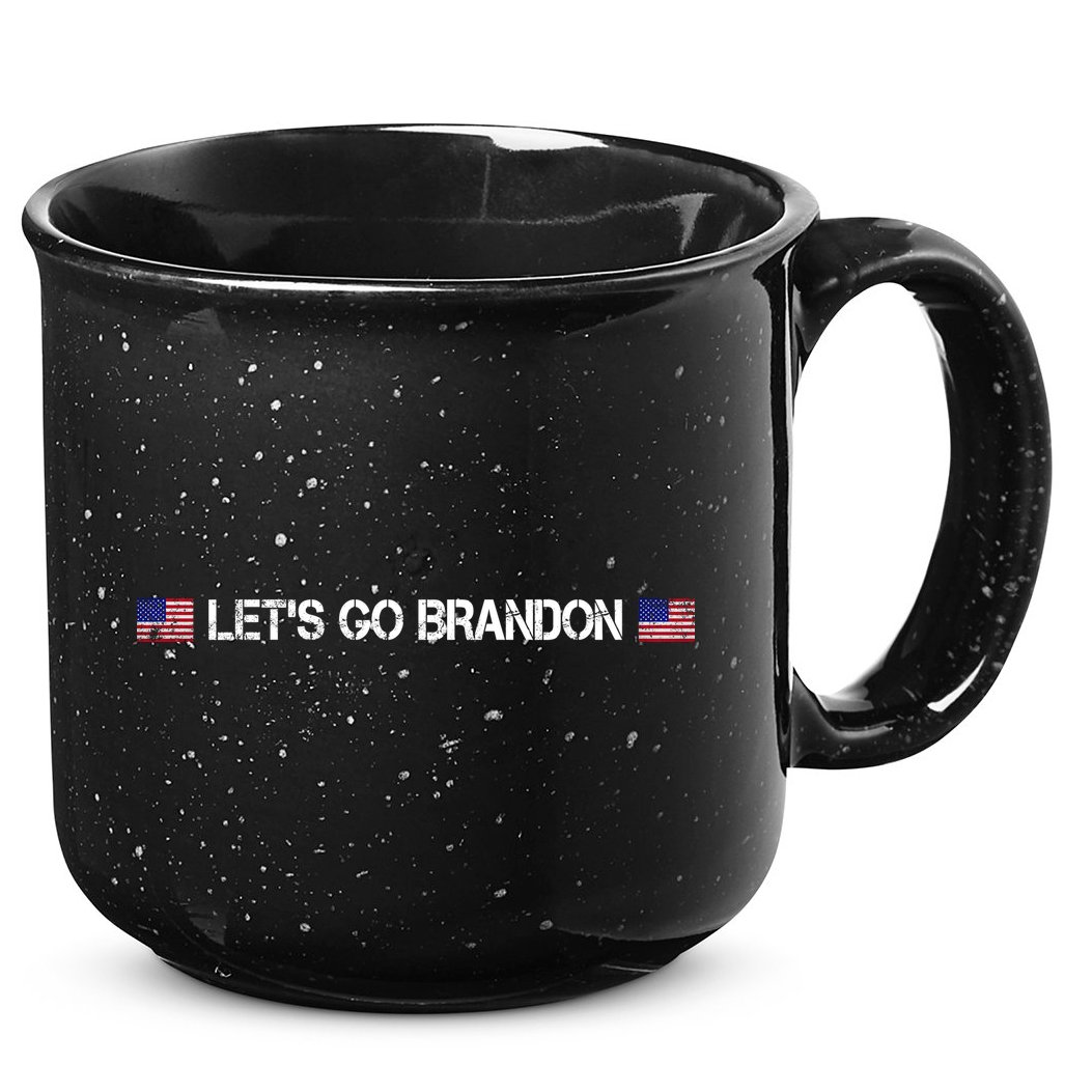 Let's Go Brandon Simple USA Flag Logo 15oz Campfire Ceramic Mug