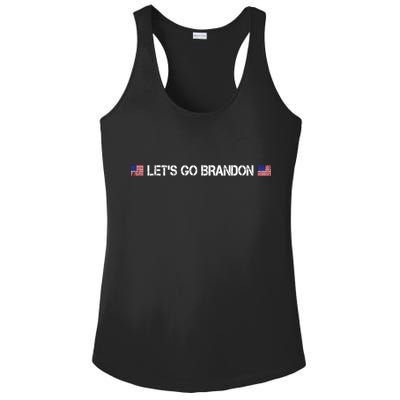 Let's Go Brandon Simple USA Flag Logo Ladies PosiCharge Competitor Racerback Tank