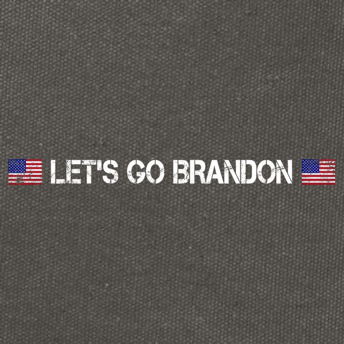 Let's Go Brandon Simple USA Flag Logo Cotton Canvas Backpack