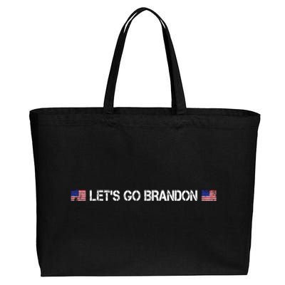 Let's Go Brandon Simple USA Flag Logo Cotton Canvas Jumbo Tote