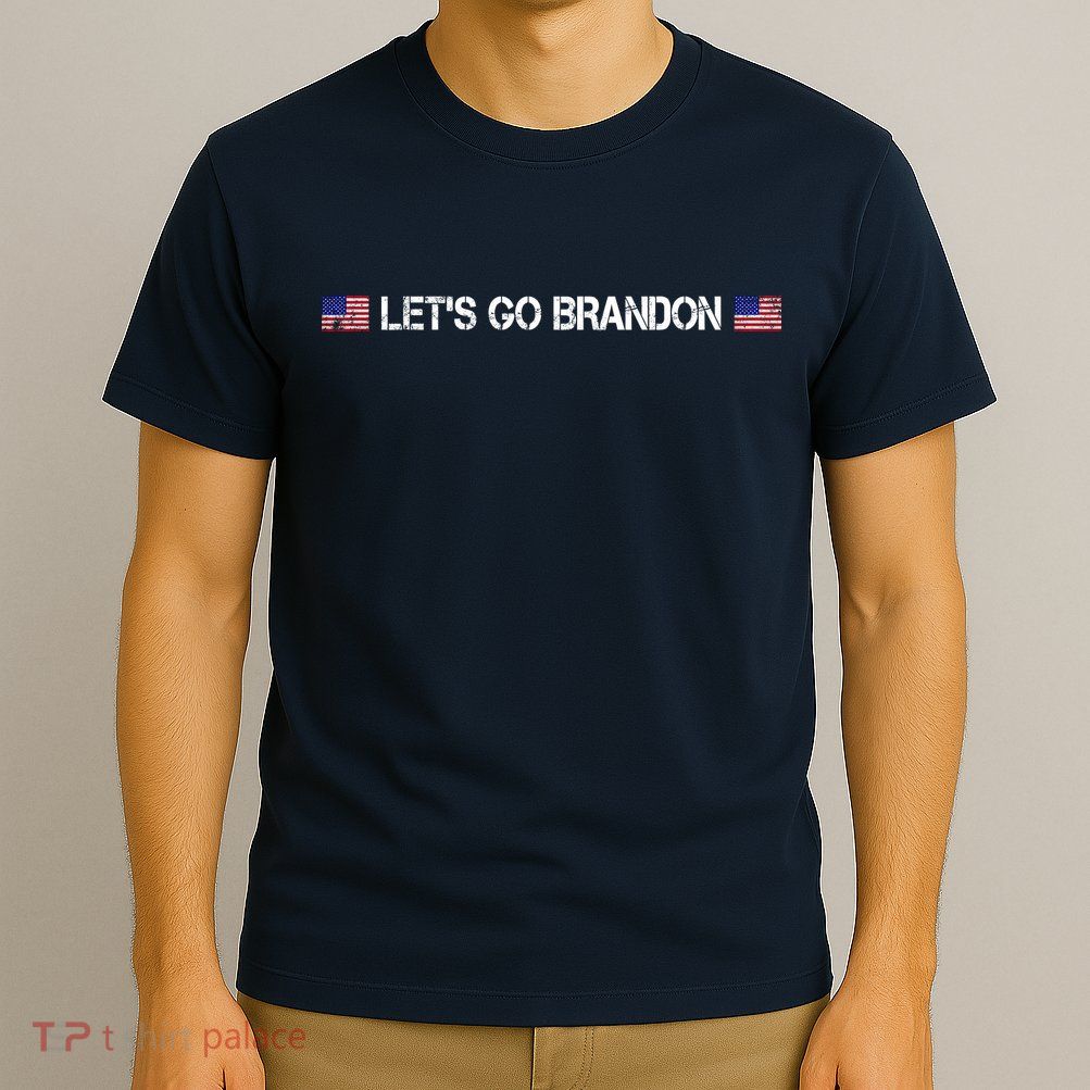 Let's Go Brandon Simple USA Flag Logo T-Shirt