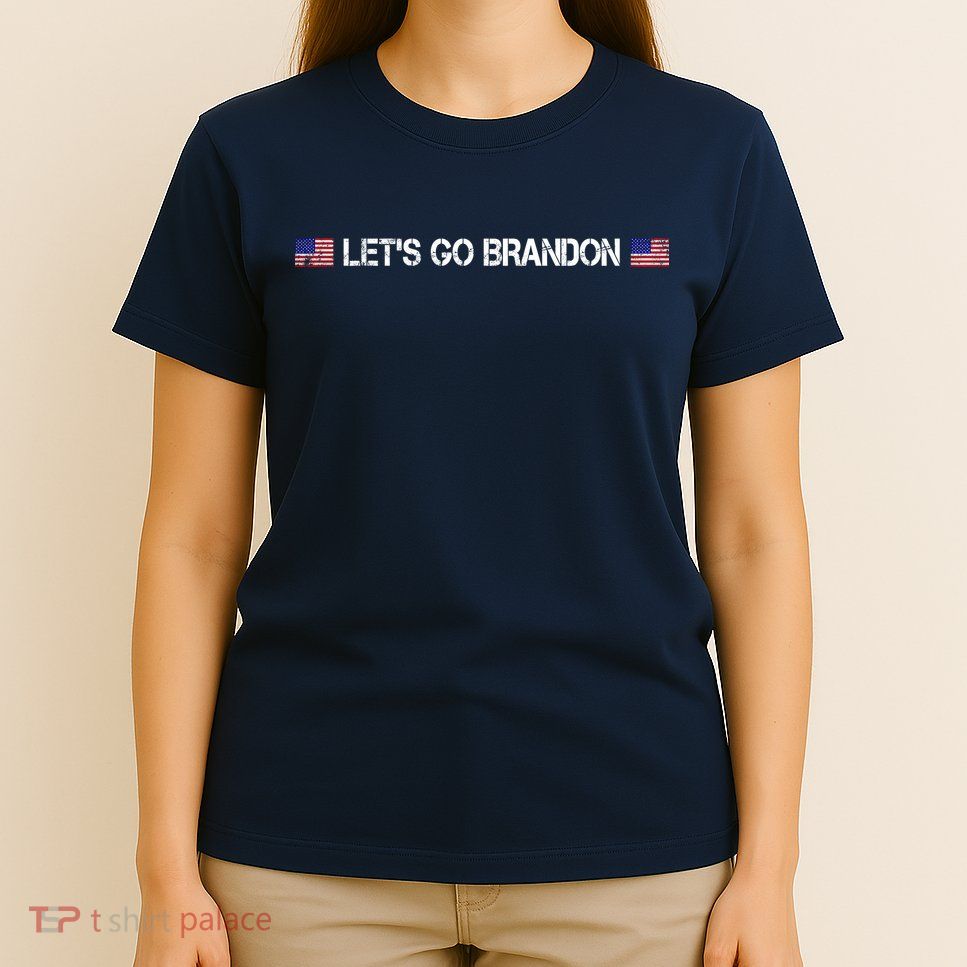 Let's Go Brandon Simple USA Flag Logo T-Shirt