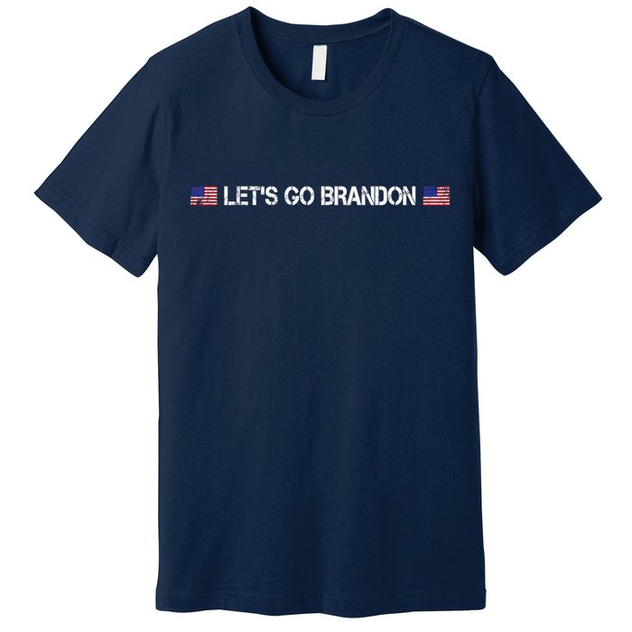 Let's Go Brandon Simple USA Flag Logo Premium T-Shirt