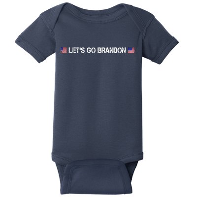 Let's Go Brandon Simple USA Flag Logo Baby Bodysuit