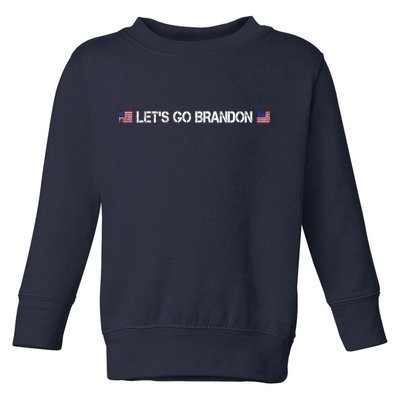 Let's Go Brandon Simple USA Flag Logo Toddler Sweatshirt