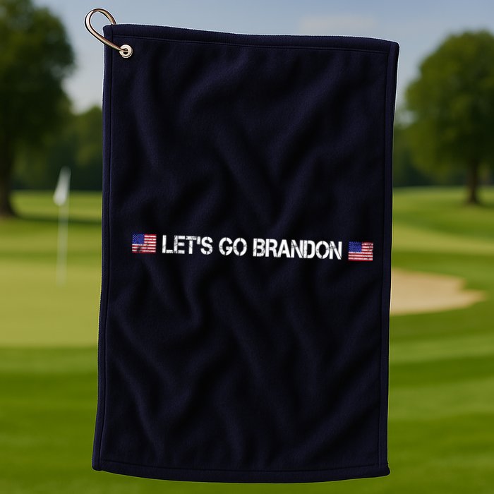 Let's Go Brandon Simple USA Flag Logo Golf Towel