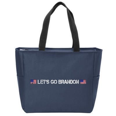 Let's Go Brandon Simple USA Flag Logo Zip Tote Bag