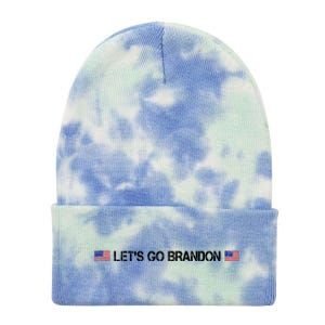 Let's Go Brandon Simple USA Flag Logo Tie Dye 12in Knit Beanie