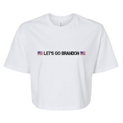 Let's Go Brandon Simple USA Flag Logo Bella+Canvas Jersey Crop Tee