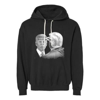 Let's Go Brandon Trump Writes On Biden's Forehead Garment-Dyed Fleece Hoodie