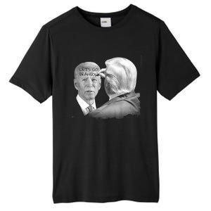 Let's Go Brandon Trump Writes On Biden's Forehead Tall Fusion ChromaSoft Performance T-Shirt