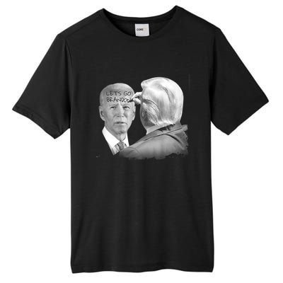 Let's Go Brandon Trump Writes On Biden's Forehead Tall Fusion ChromaSoft Performance T-Shirt