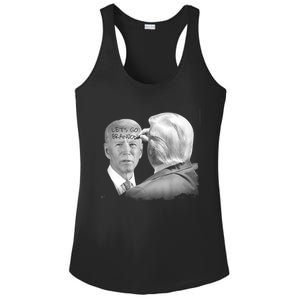 Let's Go Brandon Trump Writes On Biden's Forehead Ladies PosiCharge Competitor Racerback Tank