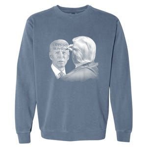 Let's Go Brandon Trump Writes On Biden's Forehead Garment-Dyed Sweatshirt