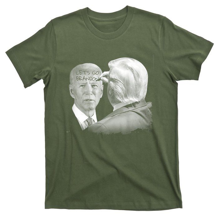 Let's Go Brandon Trump Writes On Biden's Forehead T-Shirt