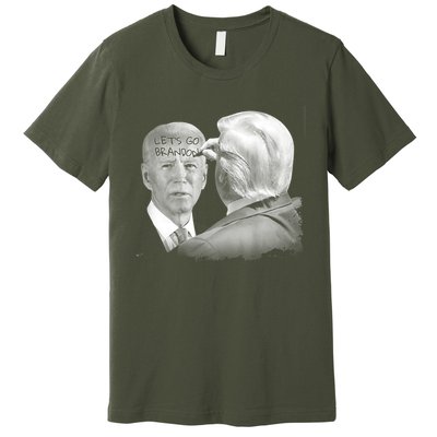 Let's Go Brandon Trump Writes On Biden's Forehead Premium T-Shirt