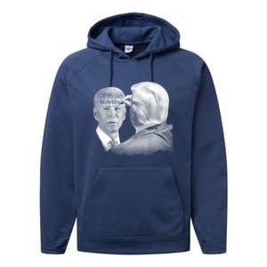 Let's Go Brandon Trump Writes On Biden's Forehead Performance Fleece Hoodie