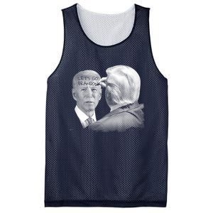 Let's Go Brandon Trump Writes On Biden's Forehead Mesh Reversible Basketball Jersey Tank