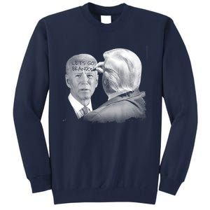 Let's Go Brandon Trump Writes On Biden's Forehead Tall Sweatshirt