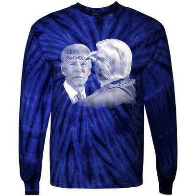 Let's Go Brandon Trump Writes On Biden's Forehead Tie-Dye Long Sleeve Shirt