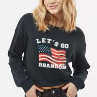 LetS Go Brandon Cropped Pullover Crew