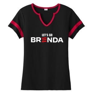 LetS Go Brenda Us Flag Ladies Halftime Notch Neck Tee