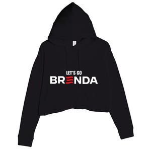 LetS Go Brenda Us Flag Crop Fleece Hoodie