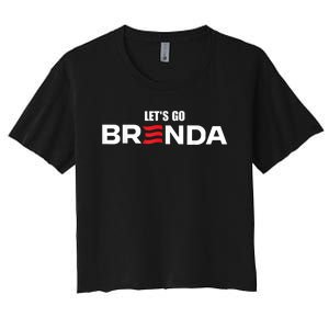 LetS Go Brenda Us Flag Women's Crop Top Tee