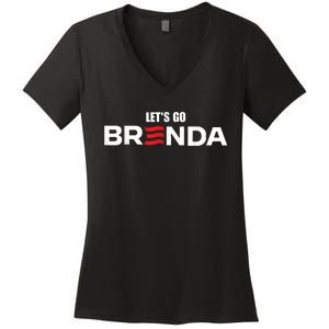 LetS Go Brenda Us Flag Women's V-Neck T-Shirt