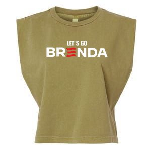 LetS Go Brenda Us Flag Garment-Dyed Women's Muscle Tee