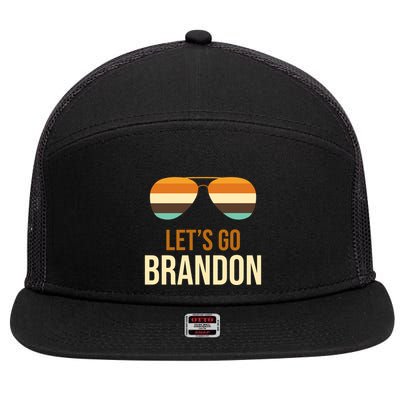 Let's Go Brandon F Joe Biden Cool Shades Retro 7 Panel Mesh Trucker Snapback Hat