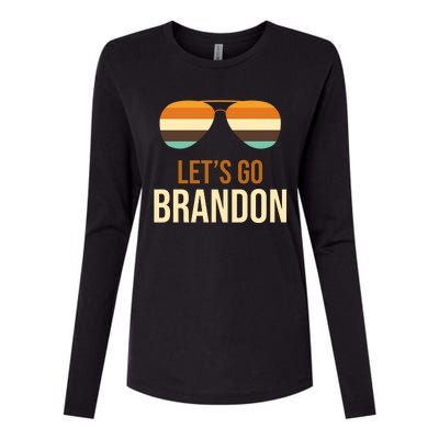 Let's Go Brandon F Joe Biden Cool Shades Retro Womens Cotton Relaxed Long Sleeve T-Shirt