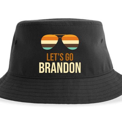 Let's Go Brandon F Joe Biden Cool Shades Retro Sustainable Bucket Hat