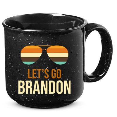 Let's Go Brandon F Joe Biden Cool Shades Retro 15oz Campfire Ceramic Mug