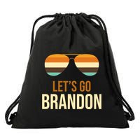 Let's Go Brandon F Joe Biden Cool Shades Retro Drawstring Bag