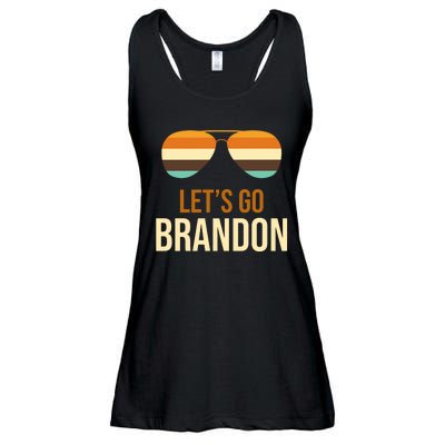 Let's Go Brandon F Joe Biden Cool Shades Retro Ladies Essential Flowy Tank