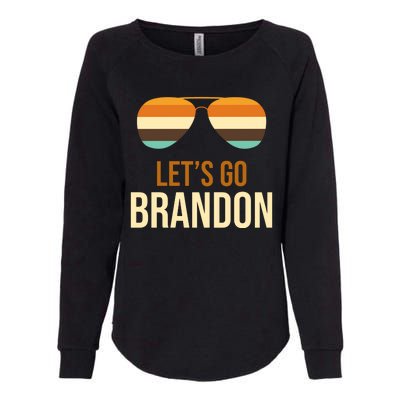 Let's Go Brandon F Joe Biden Cool Shades Retro Womens California Wash Sweatshirt