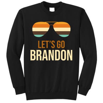 Let's Go Brandon F Joe Biden Cool Shades Retro Tall Sweatshirt