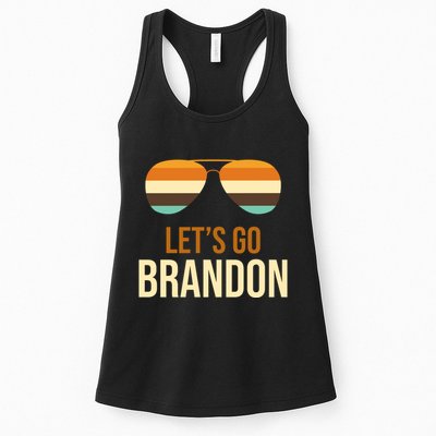Let's Go Brandon F Joe Biden Cool Shades Retro Womens Tank Top