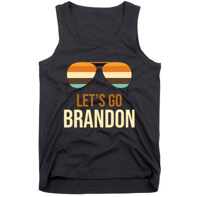 Let's Go Brandon F Joe Biden Cool Shades Retro Tank Top