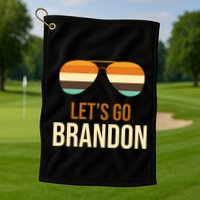 Let's Go Brandon F Joe Biden Cool Shades Retro Golf Towel